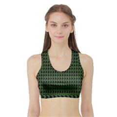 Clovers On Black Sports Bra With Border by PhotoNOLA