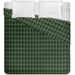 Clovers On Black Duvet Cover Double Side (king Size) by PhotoNOLA