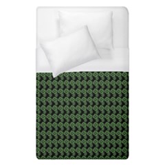 Clovers On Black Duvet Cover (single Size) by PhotoNOLA