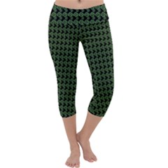 Clovers On Black Capri Yoga Leggings