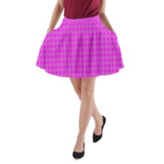 Clovers On Pink A-line Pocket Skirt by PhotoNOLA