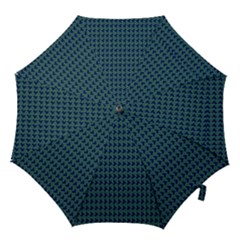 Clovers On Dark Blue Hook Handle Umbrellas (small) by PhotoNOLA