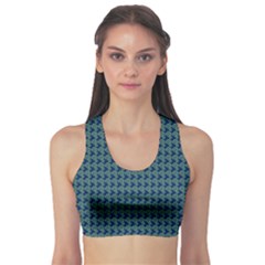 Clovers On Dark Blue Sports Bra