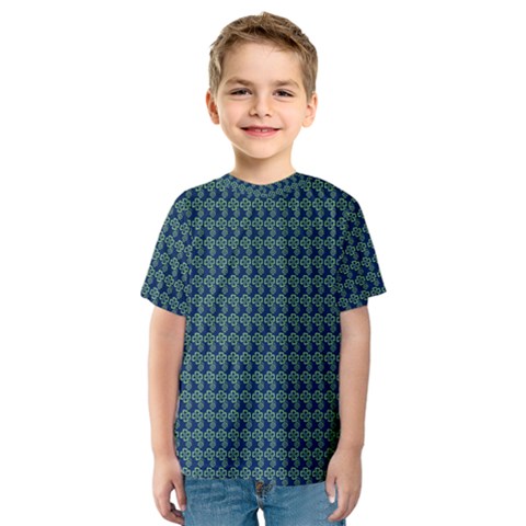 Clovers On Dark Blue Kids  Sport Mesh Tee by PhotoNOLA