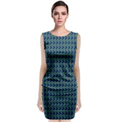 Clovers On Dark Blue Classic Sleeveless Midi Dress by PhotoNOLA