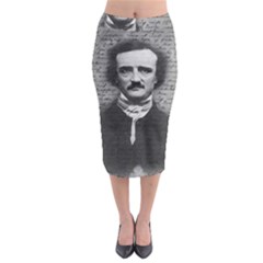 Edgar Allan Poe  Midi Pencil Skirt by Valentinaart