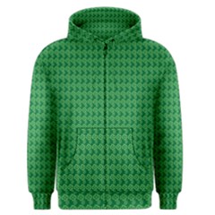 Clovers On Dark Green Men s Zipper Hoodie