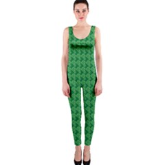 Clovers On Dark Green Onepiece Catsuit