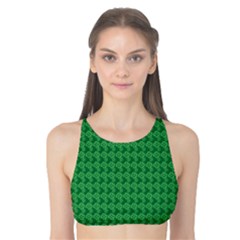 Clovers On Dark Green Tank Bikini Top by PhotoNOLA