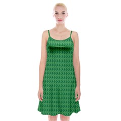 Clovers On Dark Green Spaghetti Strap Velvet Dress by PhotoNOLA