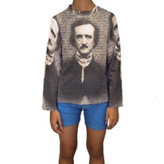 Edgar Allan Poe  Kids  Long Sleeve Swimwear by Valentinaart