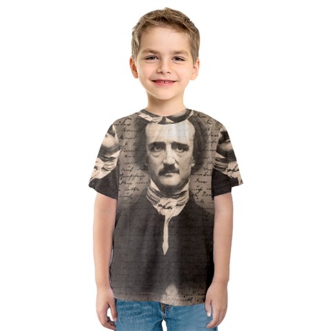 Edgar Allan Poe  Kids  Sport Mesh Tee by Valentinaart