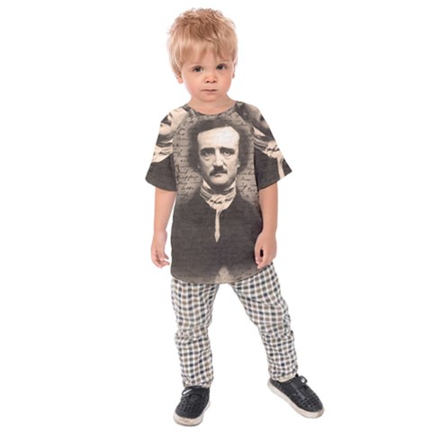 Edgar Allan Poe  Kids  Raglan Tee by Valentinaart