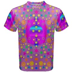 Colors And Wonderful Flowers On A Meadow Men s Cotton Tee