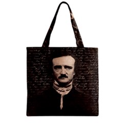 Edgar Allan Poe  Zipper Grocery Tote Bag by Valentinaart