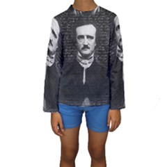 Edgar Allan Poe  Kids  Long Sleeve Swimwear by Valentinaart