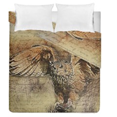 Vintage Owl Duvet Cover Double Side (queen Size) by Valentinaart