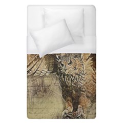 Vintage Owl Duvet Cover (single Size) by Valentinaart