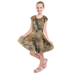 Vintage Owl Kids  Short Sleeve Dress