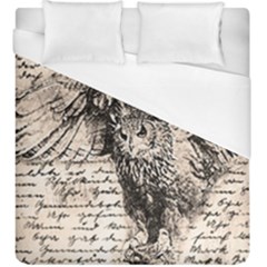 Vintage Owl Duvet Cover (king Size) by Valentinaart