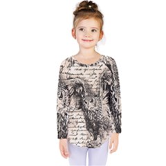 Vintage Owl Kids  Long Sleeve Tee