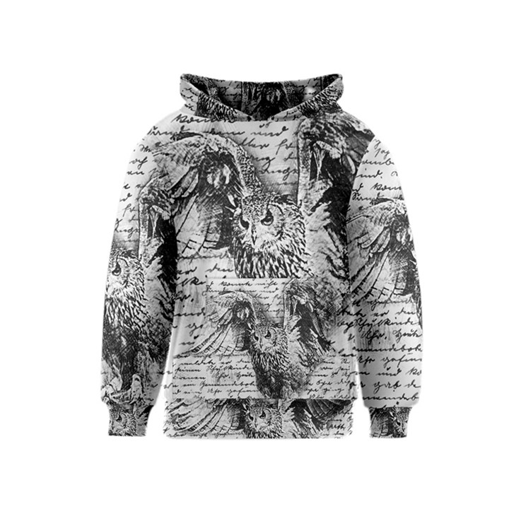 Vintage owl Kids  Pullover Hoodie