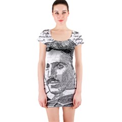 Nikola Tesla Short Sleeve Bodycon Dress by Valentinaart