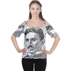 Nikola Tesla Women s Cutout Shoulder Tee