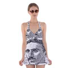 Nikola Tesla Halter Swimsuit Dress by Valentinaart