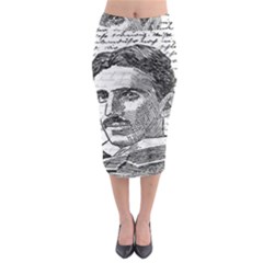 Nikola Tesla Midi Pencil Skirt by Valentinaart