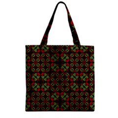 Asian Ornate Patchwork Pattern Zipper Grocery Tote Bag by dflcprints