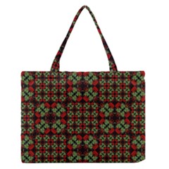 Asian Ornate Patchwork Pattern Medium Zipper Tote Bag by dflcprints