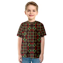 Asian Ornate Patchwork Pattern Kids  Sport Mesh Tee