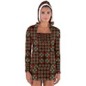 Asian Ornate Patchwork Pattern Women s Long Sleeve Hooded T-shirt View1