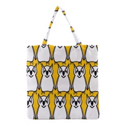 Yellow Owl Background Grocery Tote Bag by Simbadda