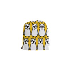 Yellow Owl Background Drawstring Pouches (xs)  by Simbadda