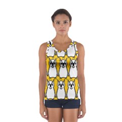 Yellow Owl Background Women s Sport Tank Top  by Simbadda