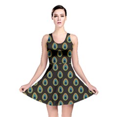 Peacock Inspired Background Reversible Skater Dress by Simbadda