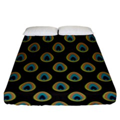 Peacock Inspired Background Fitted Sheet (king Size) by Simbadda