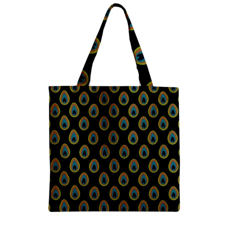 Peacock Inspired Background Zipper Grocery Tote Bag