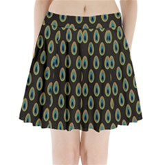 Peacock Inspired Background Pleated Mini Skirt by Simbadda