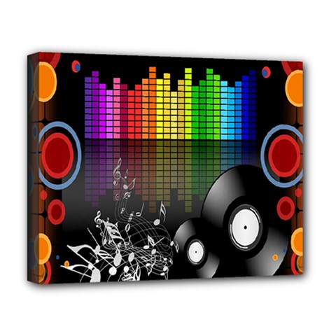 Music Pattern Deluxe Canvas 20  X 16   by Simbadda