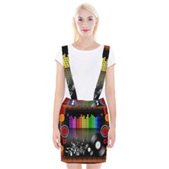 Music Pattern Suspender Skirt