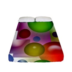 Colorful Bubbles Squares Background Fitted Sheet (full/ Double Size)