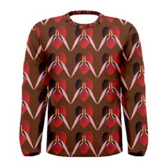 Peacocks Bird Pattern Men s Long Sleeve Tee by Simbadda