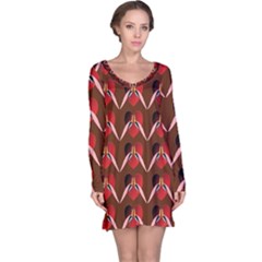 Peacocks Bird Pattern Long Sleeve Nightdress by Simbadda