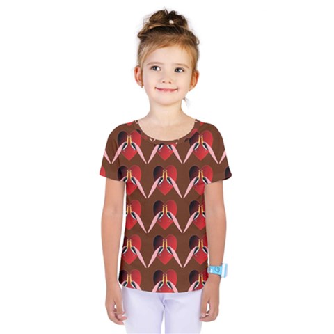 Peacocks Bird Pattern Kids  One Piece Tee by Simbadda