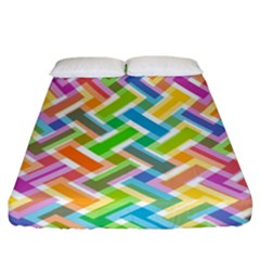 Abstract Pattern Colorful Wallpaper Fitted Sheet (california King Size)