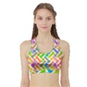 Abstract Pattern Colorful Wallpaper Sports Bra with Border View1