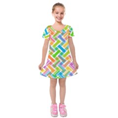 Abstract Pattern Colorful Wallpaper Kids  Short Sleeve Velvet Dress by Simbadda